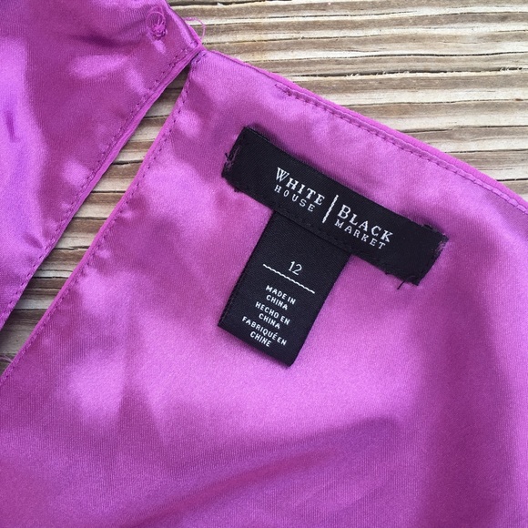 White House Black Market Fuchsia Pintuck Sleeveless High Low Dress Size 12 - Picture 5 of 11